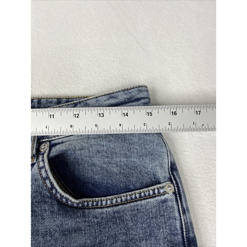 We The Free Sz 30x33 Retro Thunderbird Flare Jeans Electric Blue Lightning Bolt - Picture 9 of 10